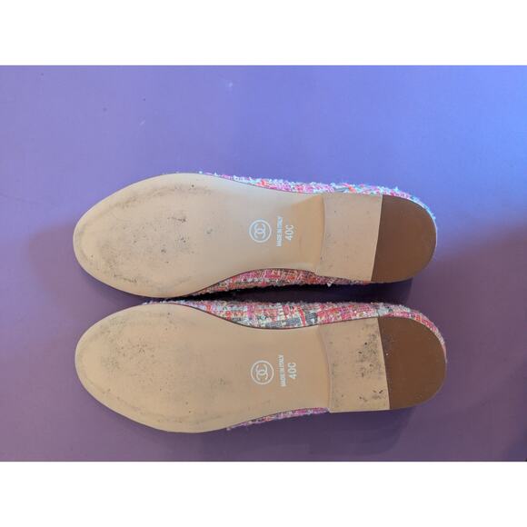 Chanel Pink Tweed Ballet Flats Size 40C. Minimally Worn. Excellent Condition. - Picture 5 of 5